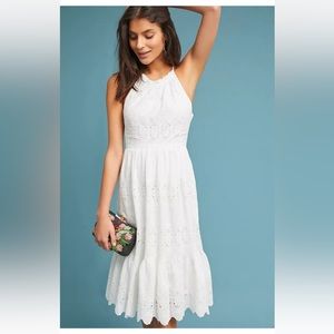 Anthropologie Maeve Tiered Eyelet Maxi Dress size 0